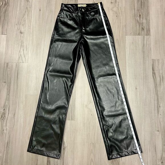 NWOT Badee for Dolls Kill brand black embossed faux leather pants szS. - Picture 8 of 15